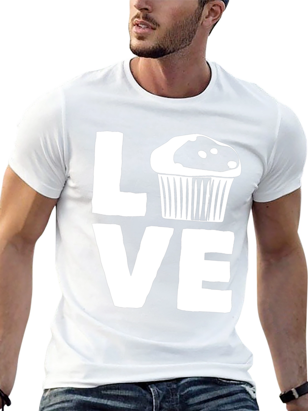 Love Cupcake Graphic Black T-Shirt