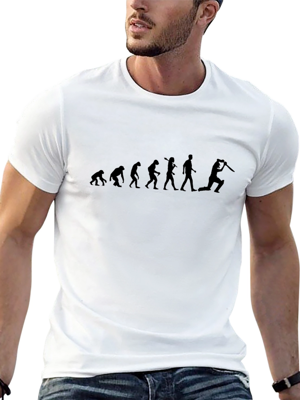 Evolution of Cricket T-Shirt - Black Cotton Tee