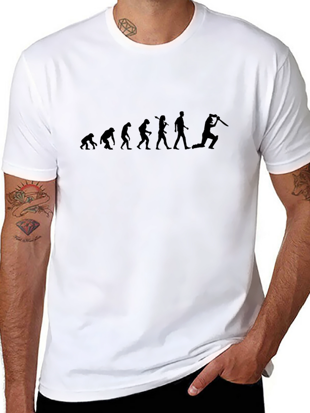 Evolution of Cricket T-Shirt - Black Cotton Tee