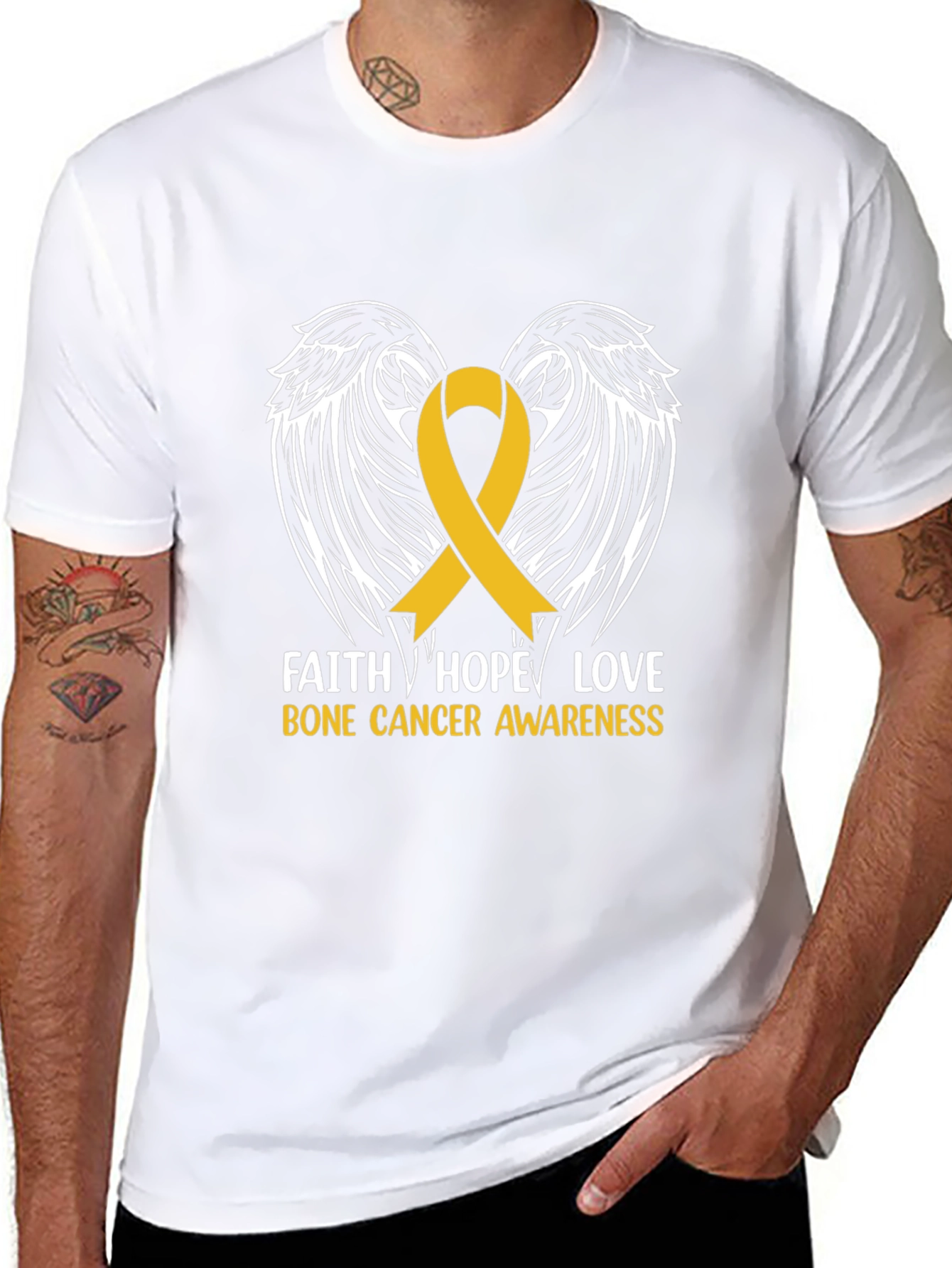 Bone Cancer Awareness Wings T-Shirt