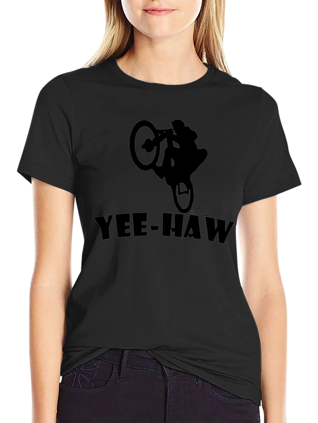 Yee-Haw Biker T-Shirt | Black Graphic Tee