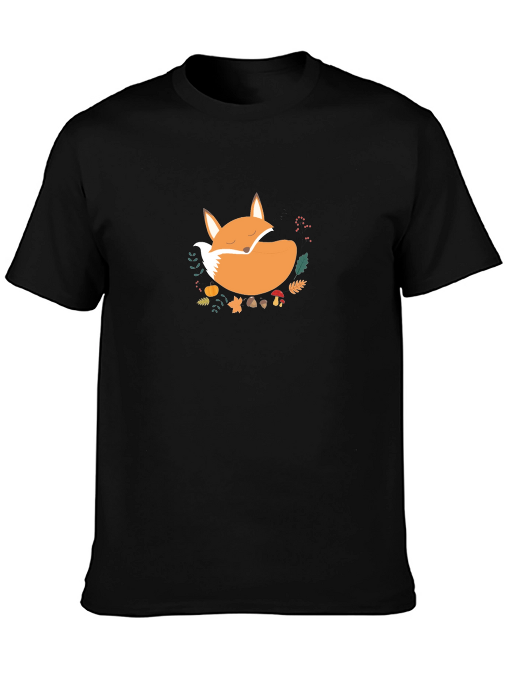 Cozy Fox Graphic Tee - Unisex Black T-Shirt
