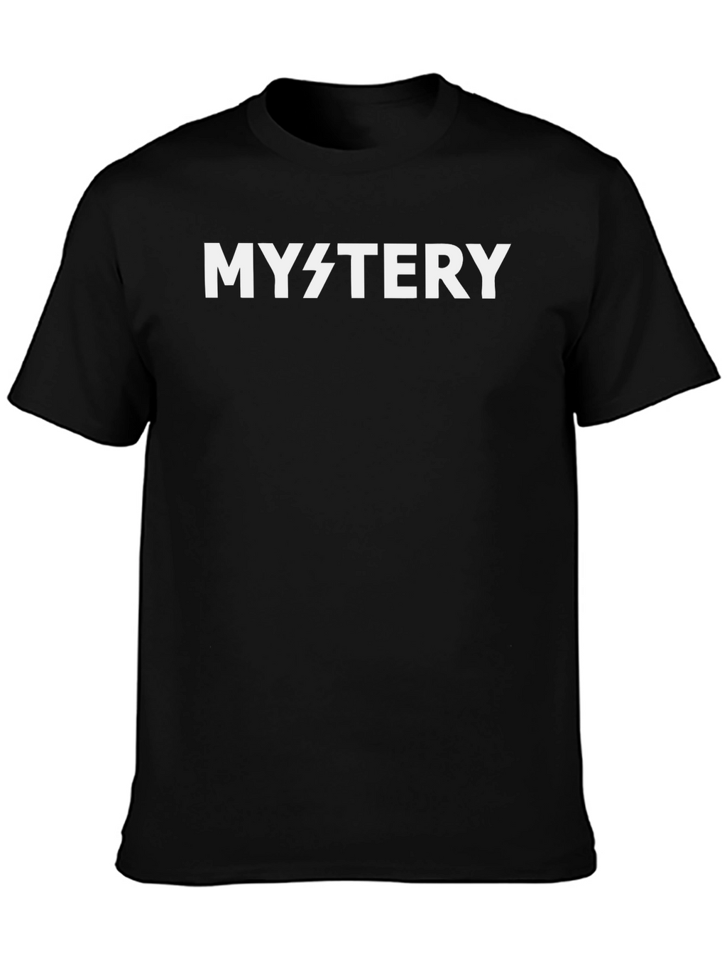 Mystery Graphic Tee - Black Cotton Crew Neck