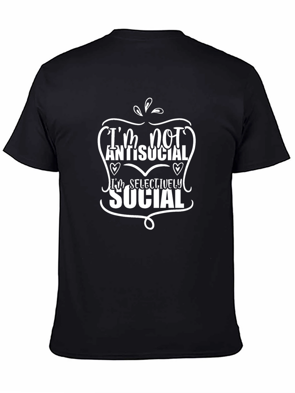 Im Not Antisocial Mens Black Graphic Tee