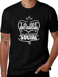 Im Not Antisocial Mens Black Graphic Tee