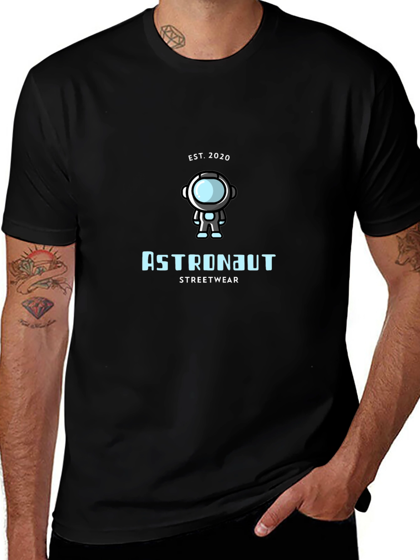 Astronaut Streetwear T-Shirt - Black