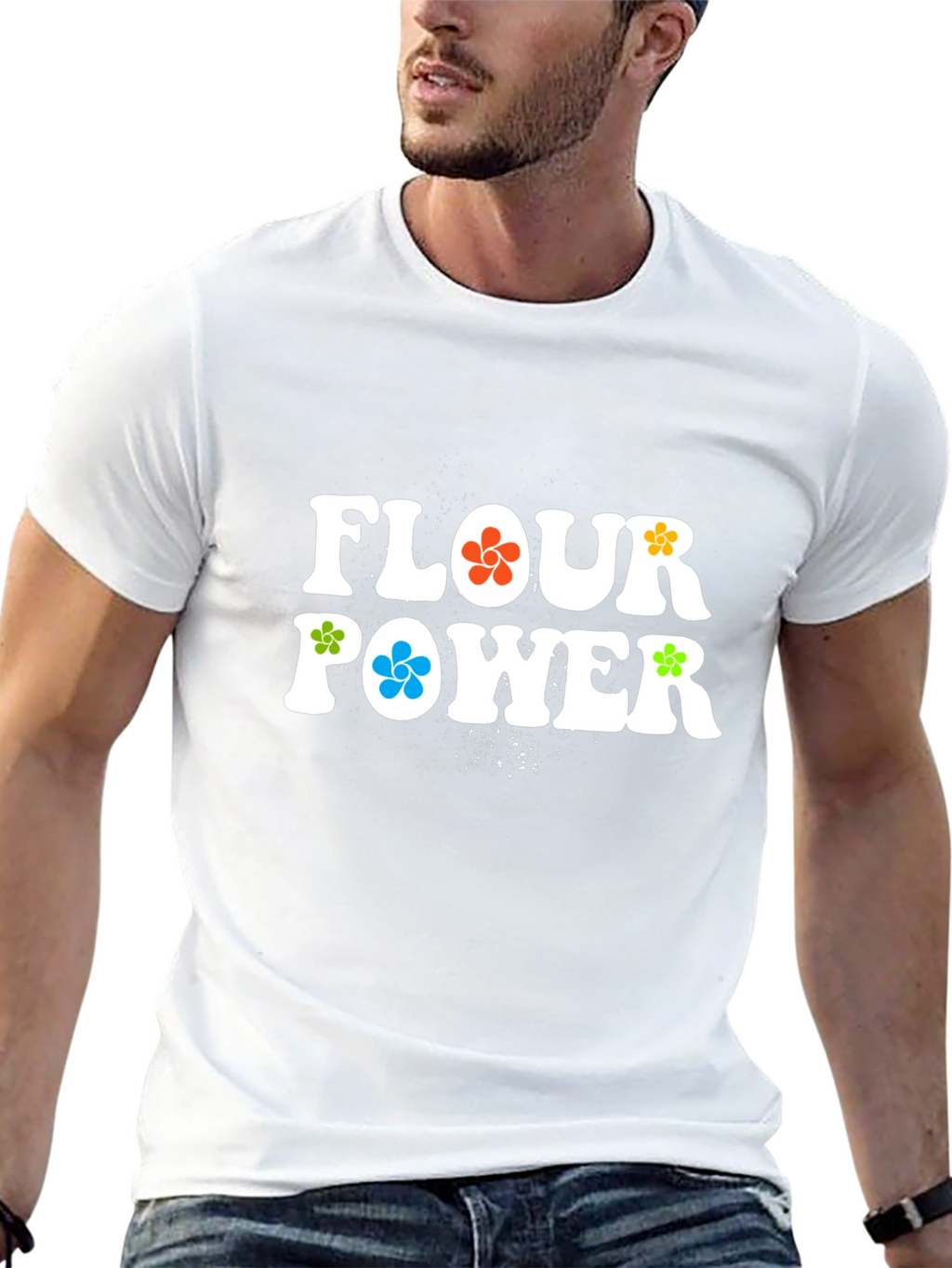 Flour Power Graphic T-Shirt - Retro Style