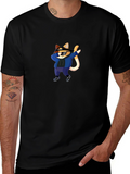 Cool Cat Dabbing Graphic Tee - Black T-Shirt