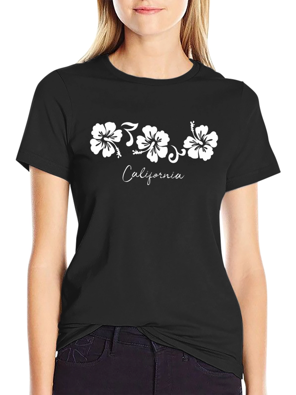 California Floral Black T-Shirt