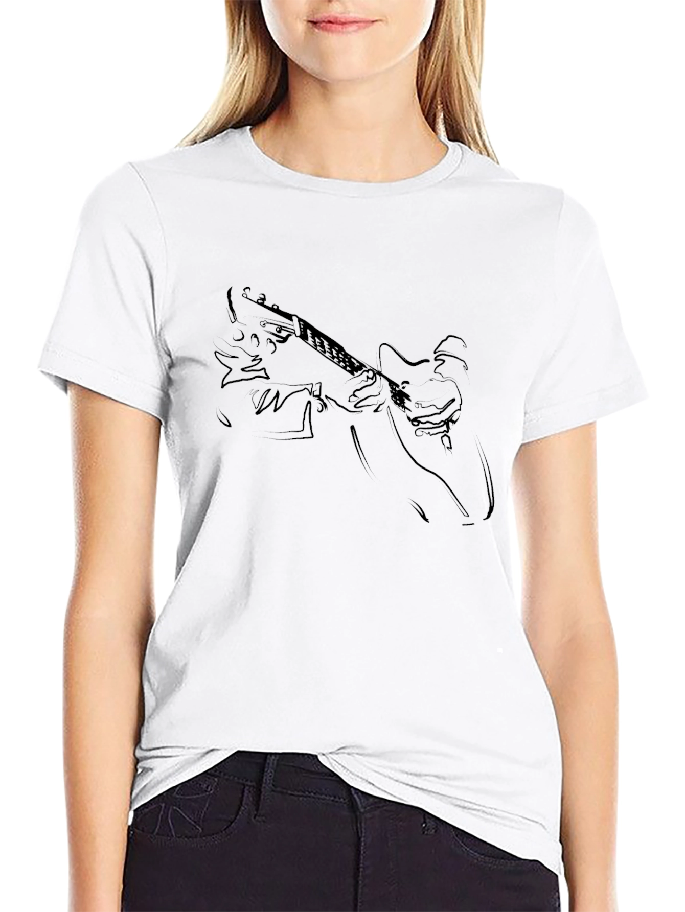 Guitar Player Black T-Shirt - Musician Graphic Tee