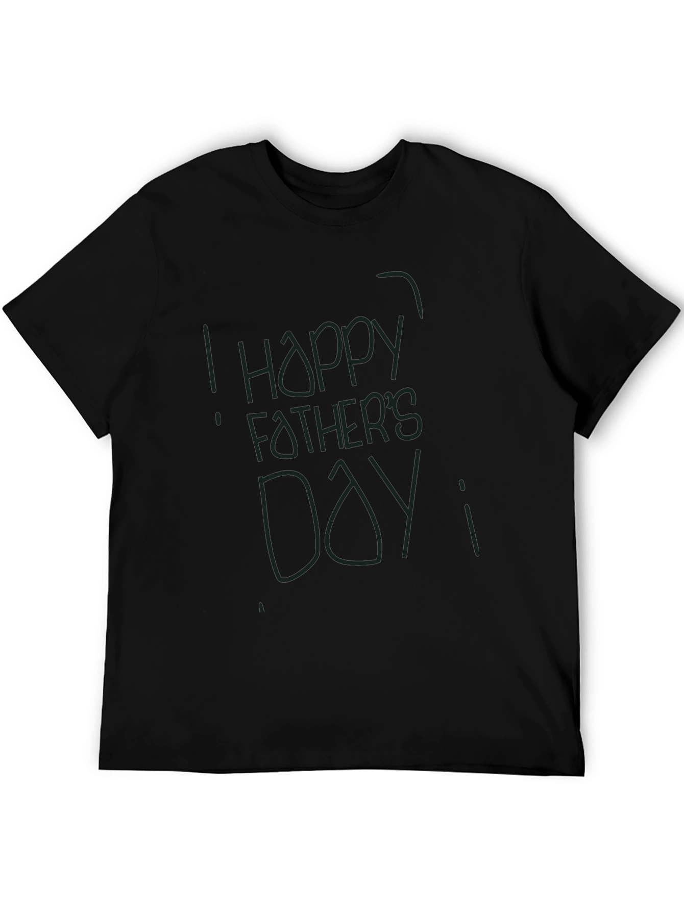 Happy Fathers Day Graphic Black T-Shirt