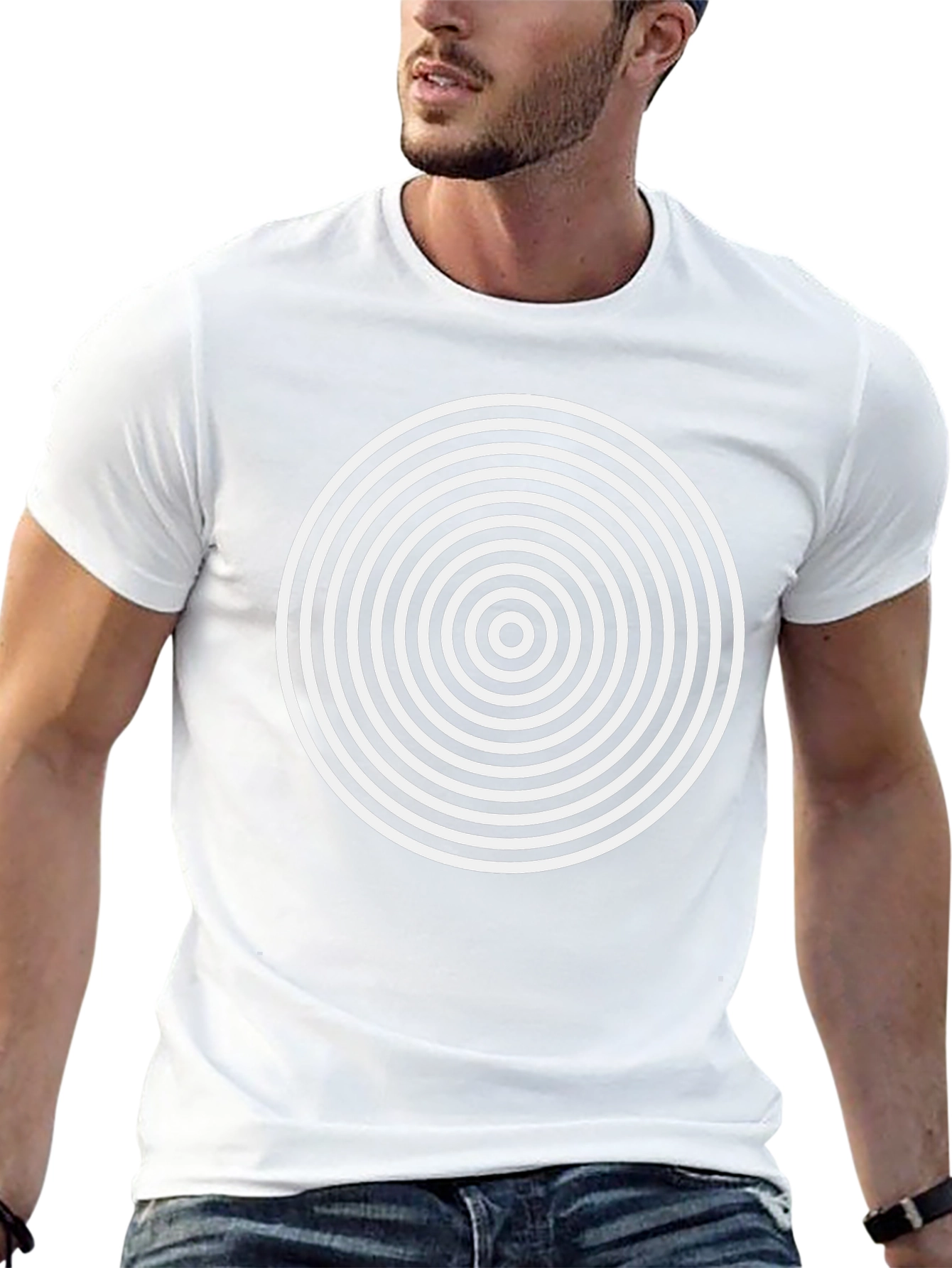 Optical Illusion Graphic Tee - Black