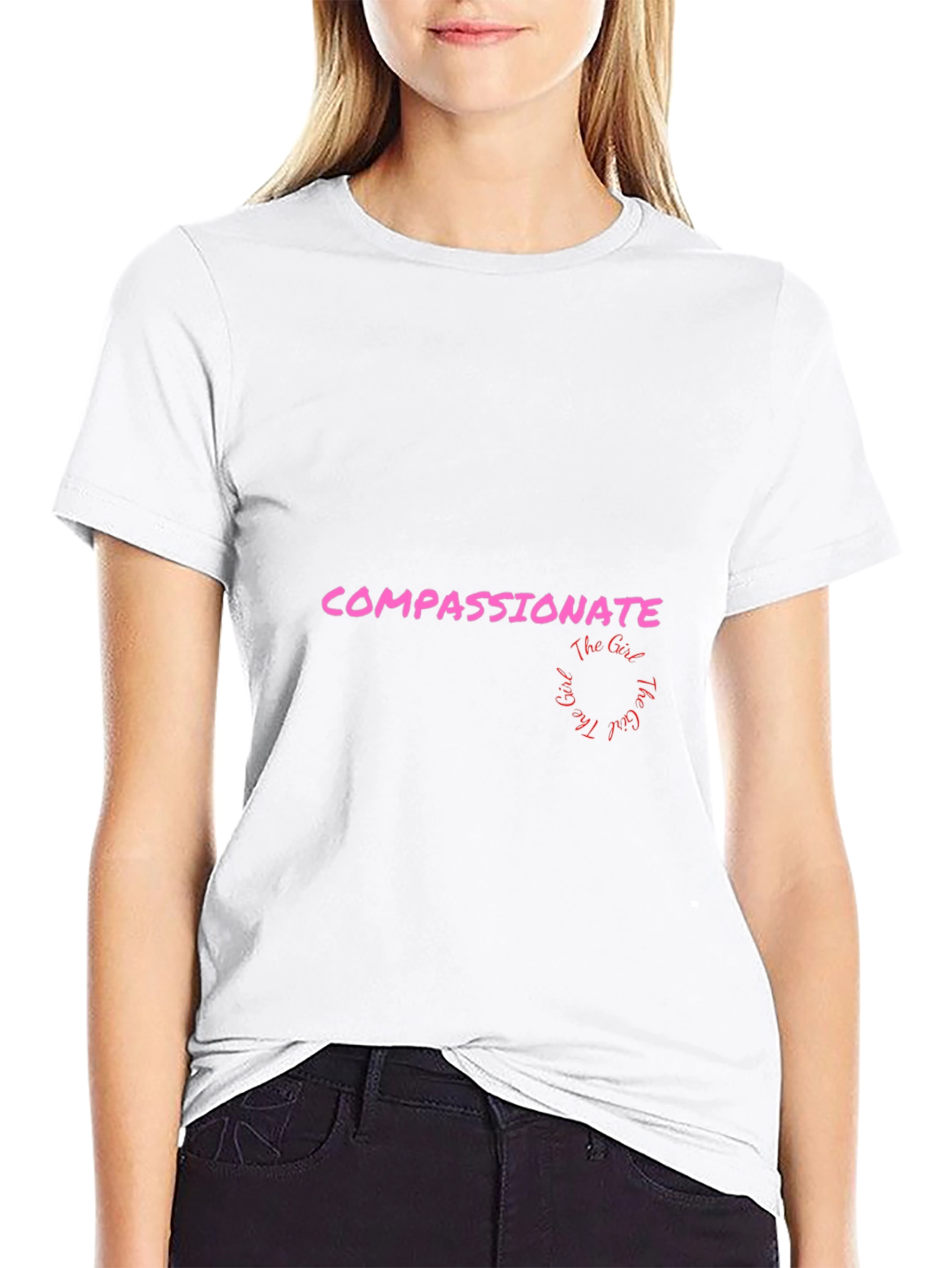 Compassionate Girl Graphic Tee - Black
