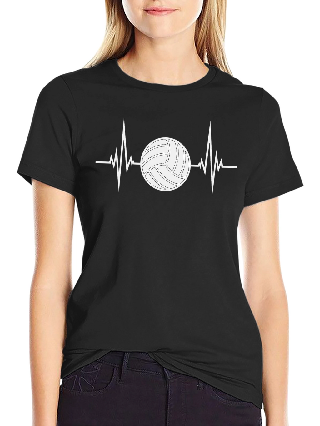 Volleyball Heartbeat T-Shirt - Sports Fan Tee