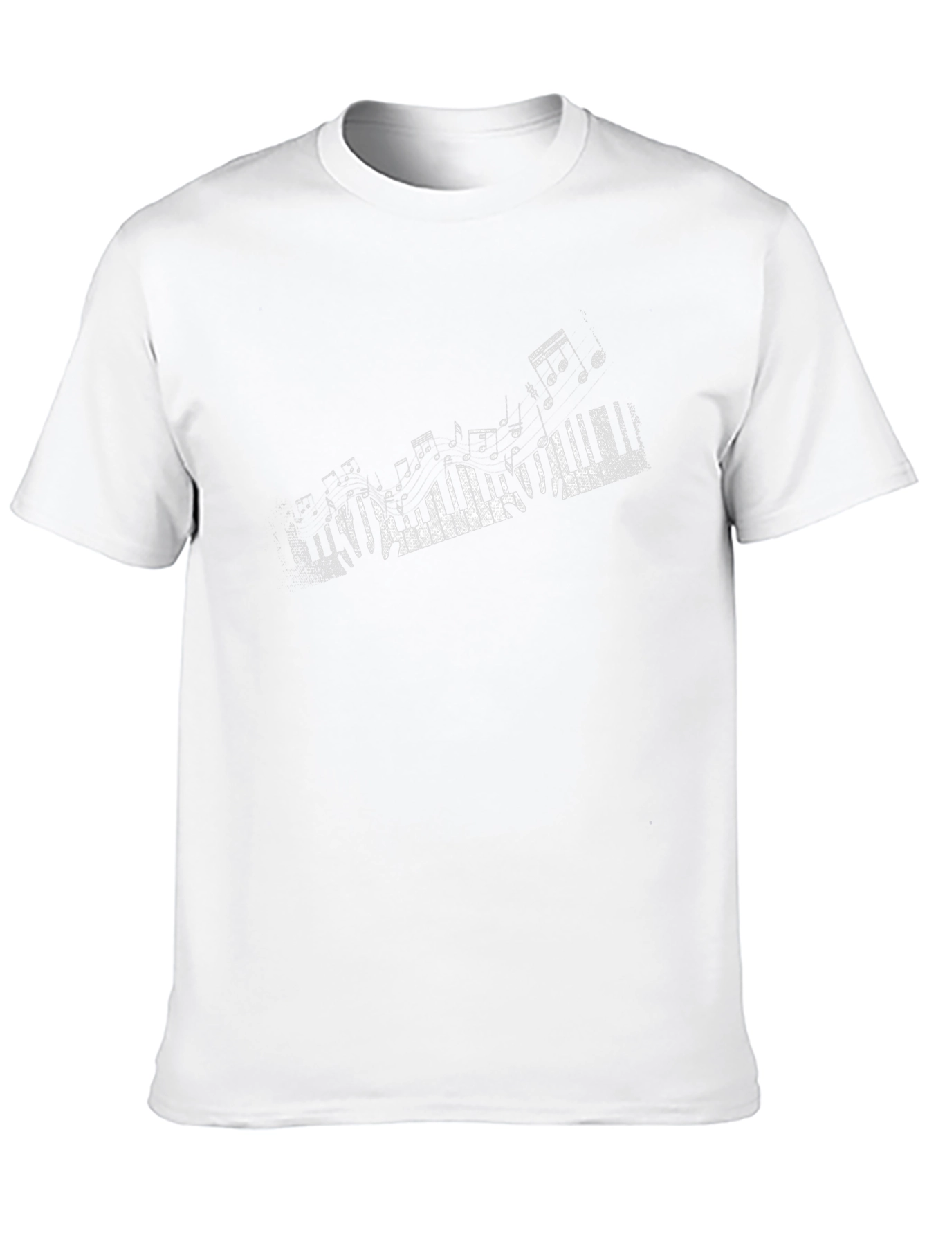 Piano Keys Graphic Print Black T-Shirt