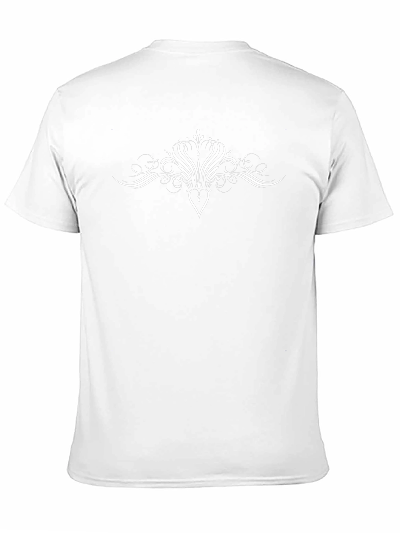 Elegant Heart Scrollwork Black T-Shirt