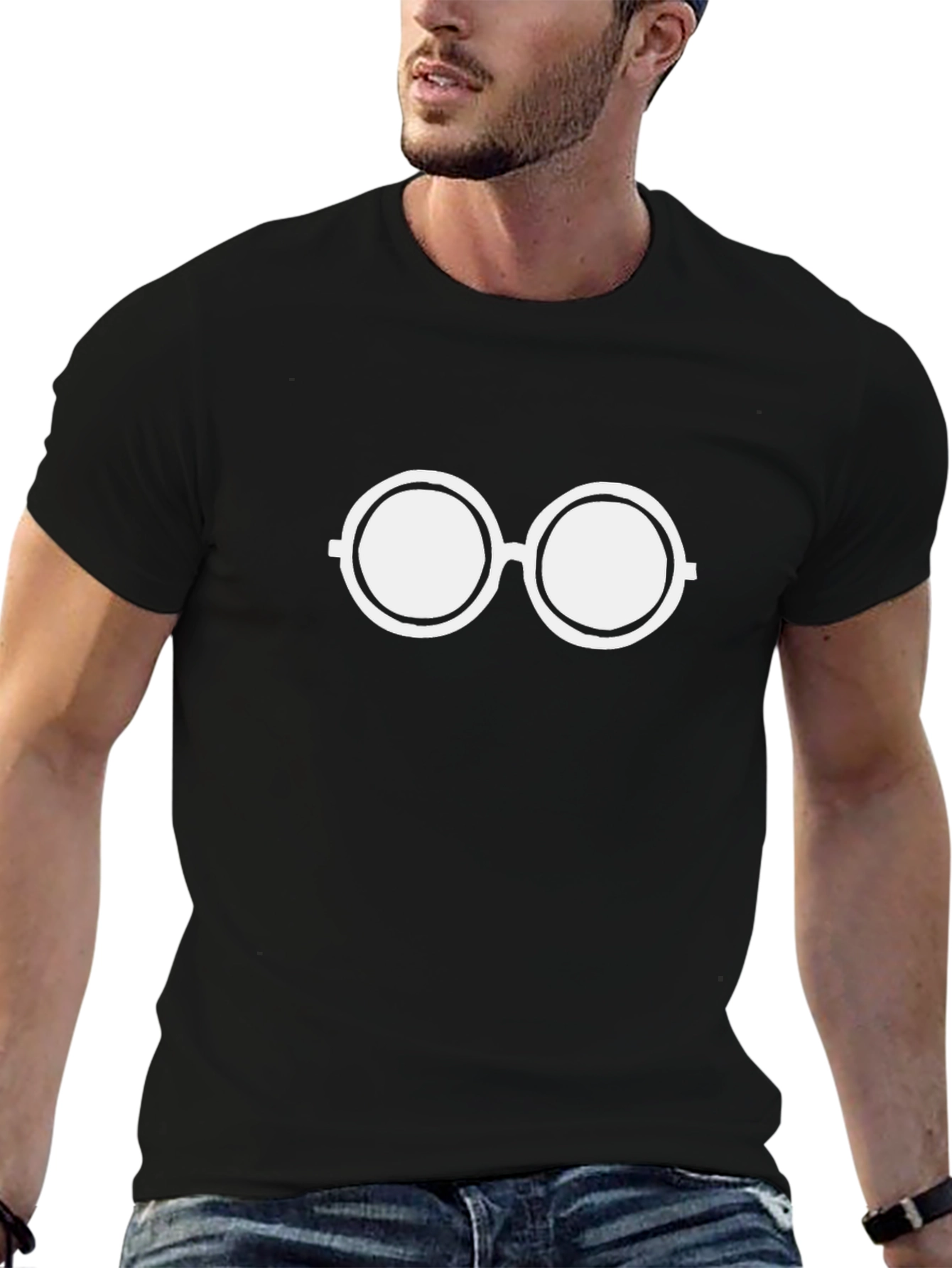 Retro Round Glasses Graphic Tee - Classic Cool!