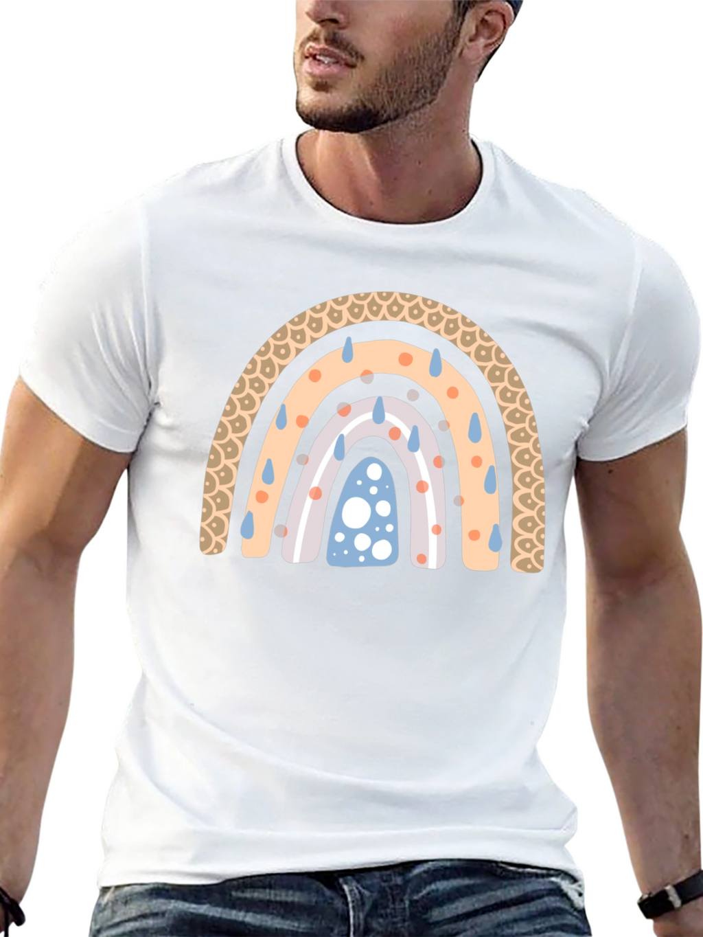 Rainbow Rain Black T-Shirt
