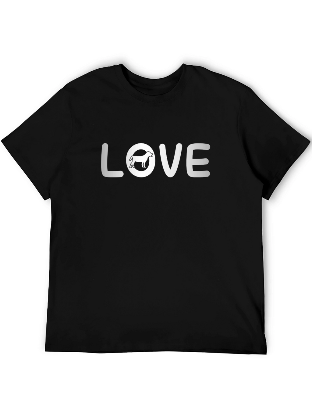 Dog Lover Black T-Shirt with LOVE Dog Graphic