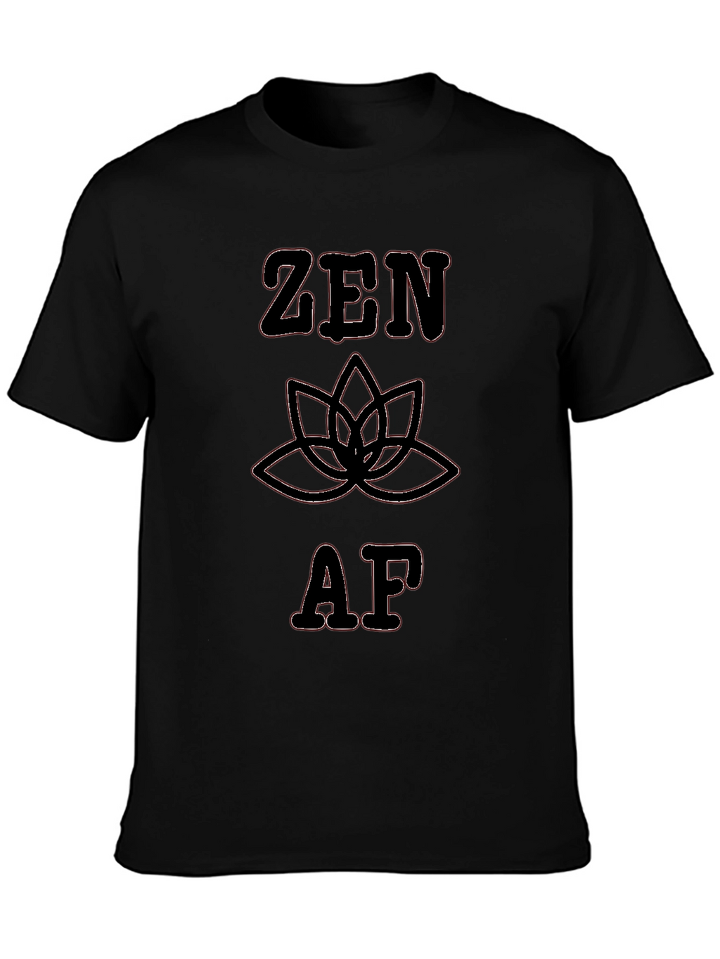 Zen AF Black T-Shirt - Lotus Flower Design