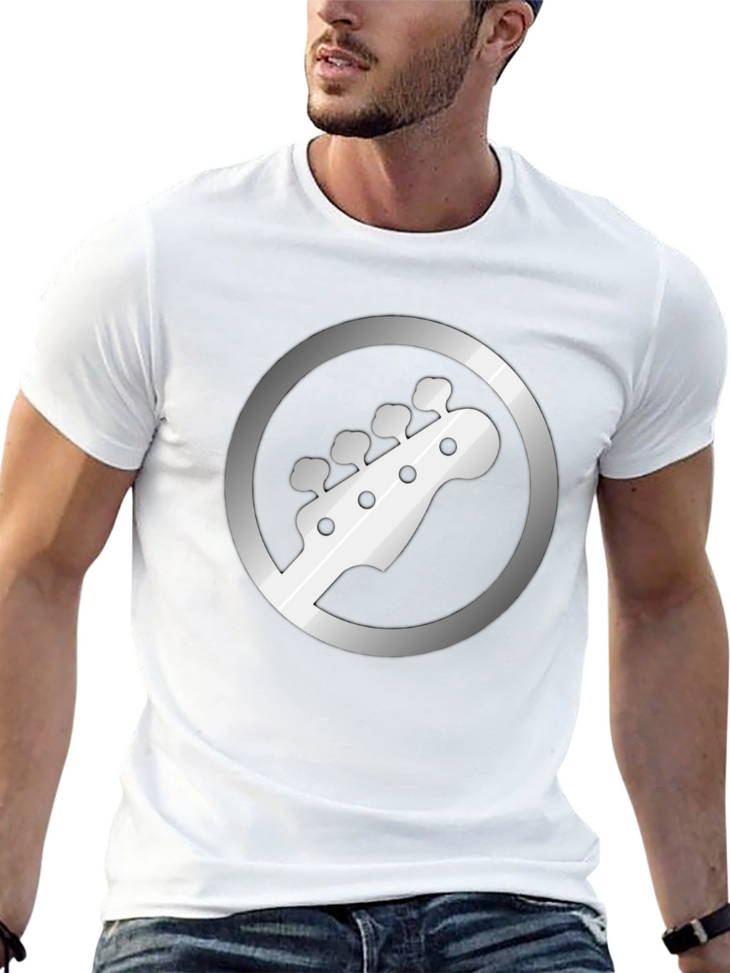 Bass Guitar Headstock Graphic Tee - Musician Style