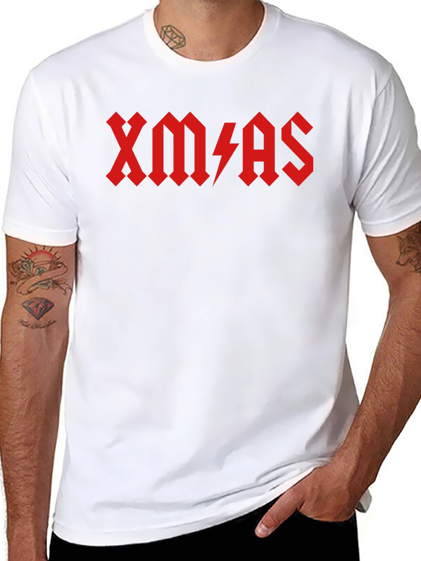 XMAS AC/DC Style Black T-Shirt