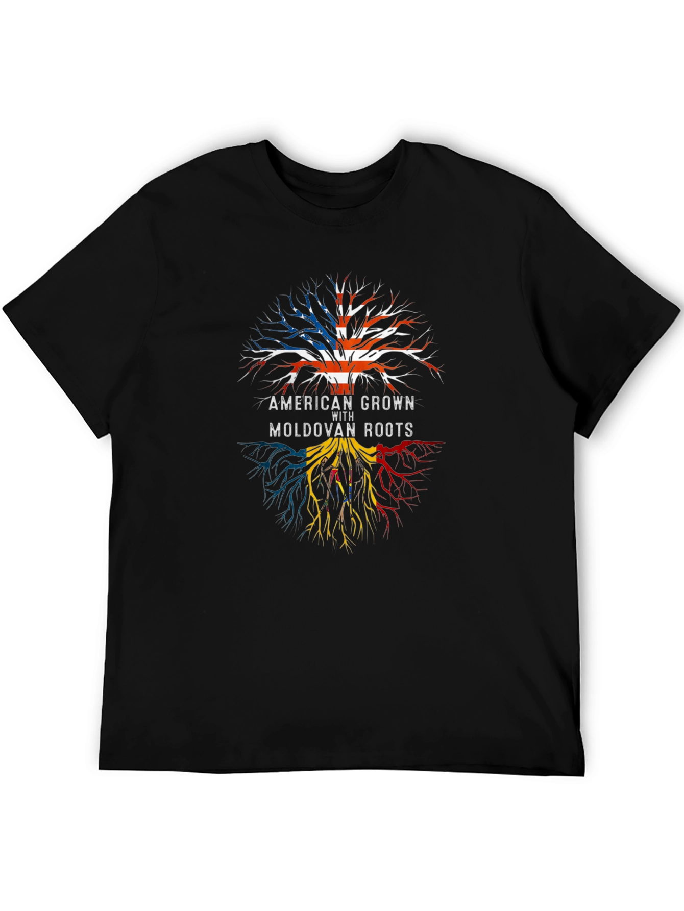 American Grown with Moldovan Roots Black T-Shirt