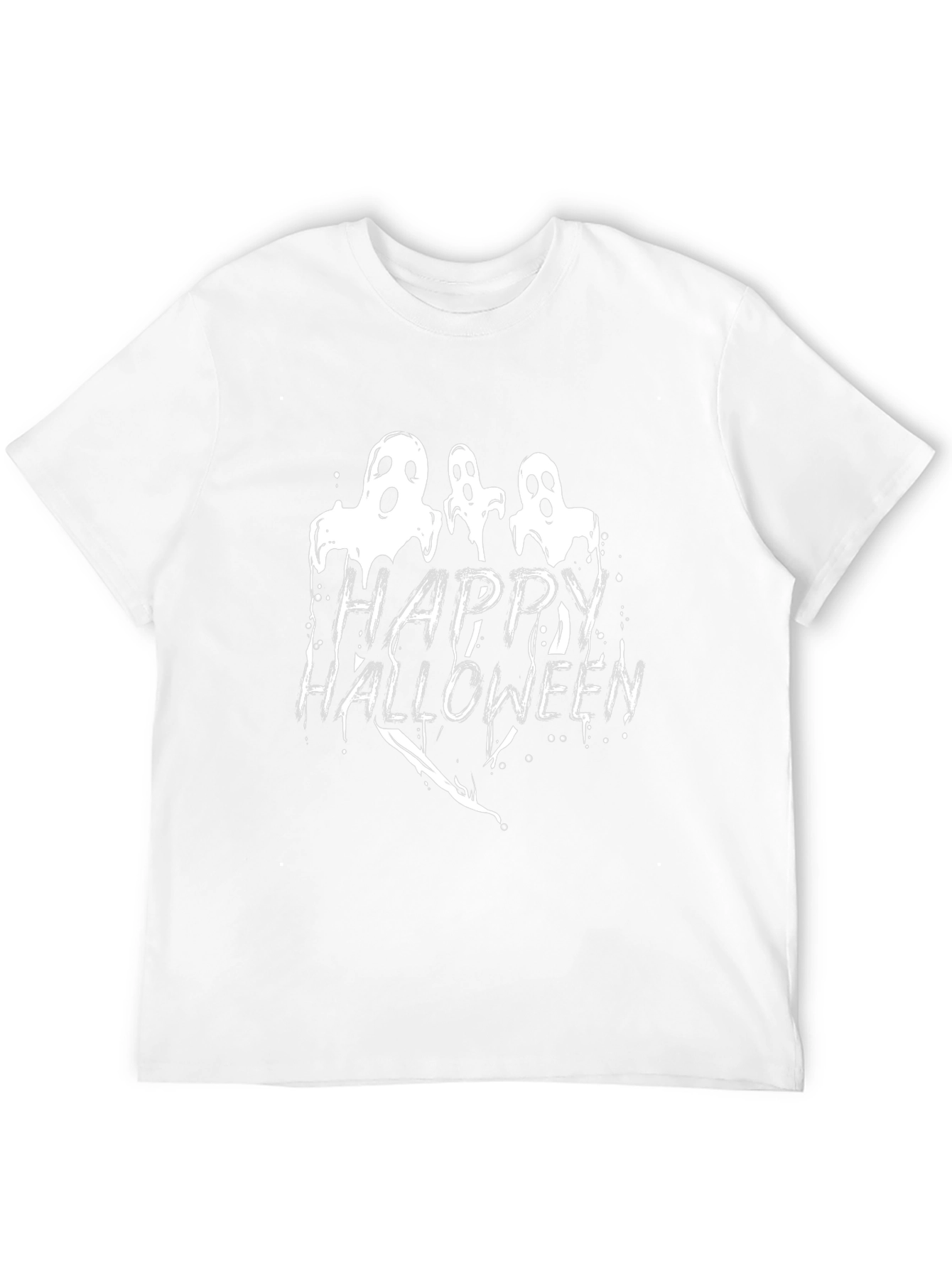 Happy Halloween Ghost Graphic Black T-Shirt