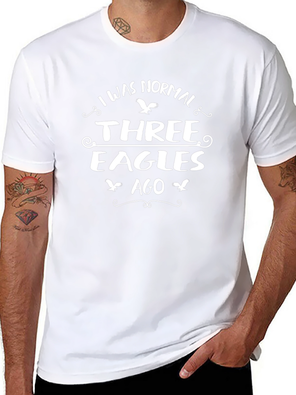 I Was Normal Three Eagles Ago Black T-Shirt