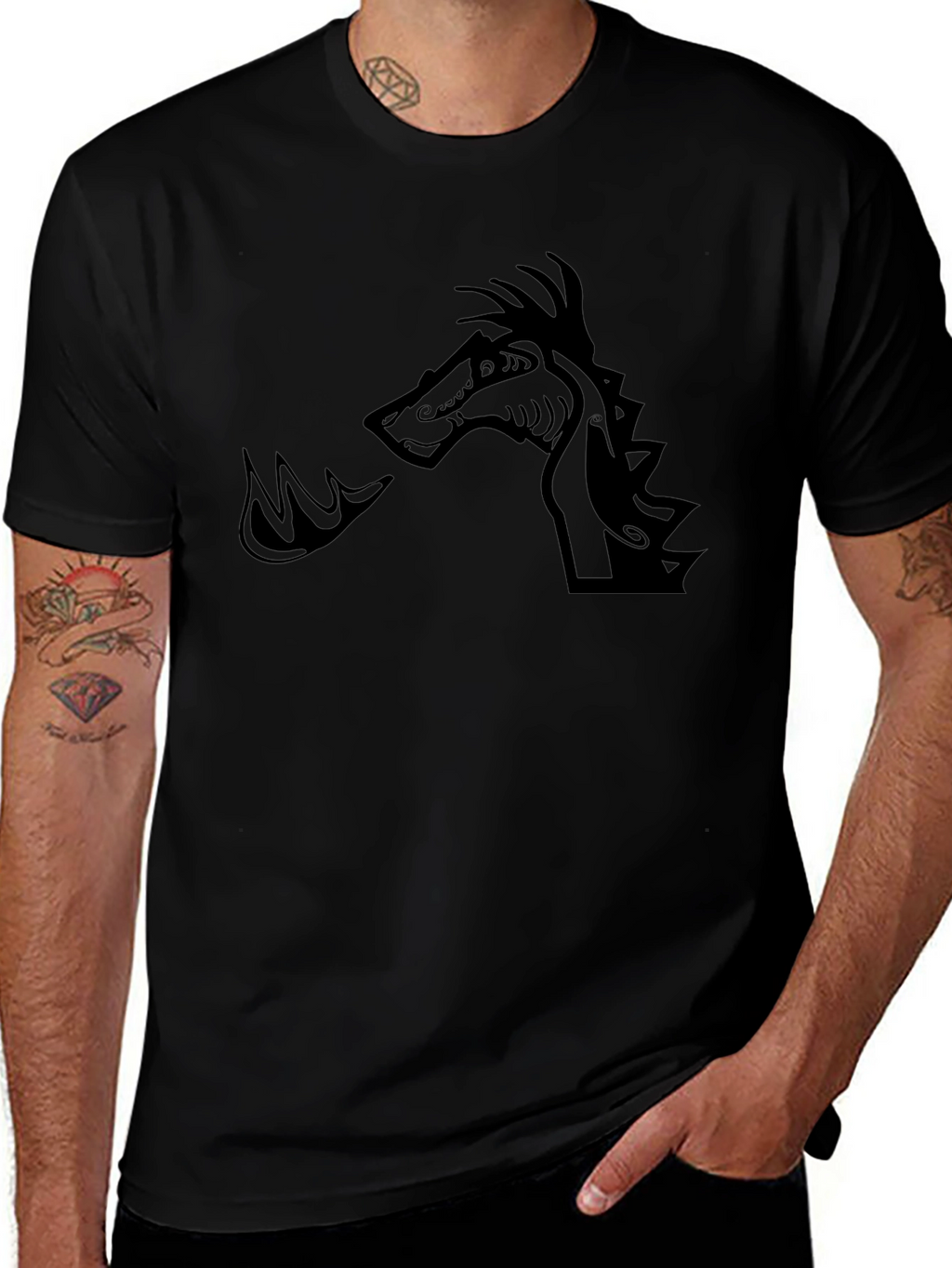Black Dragon Graphic Tee - Stylish and Unique