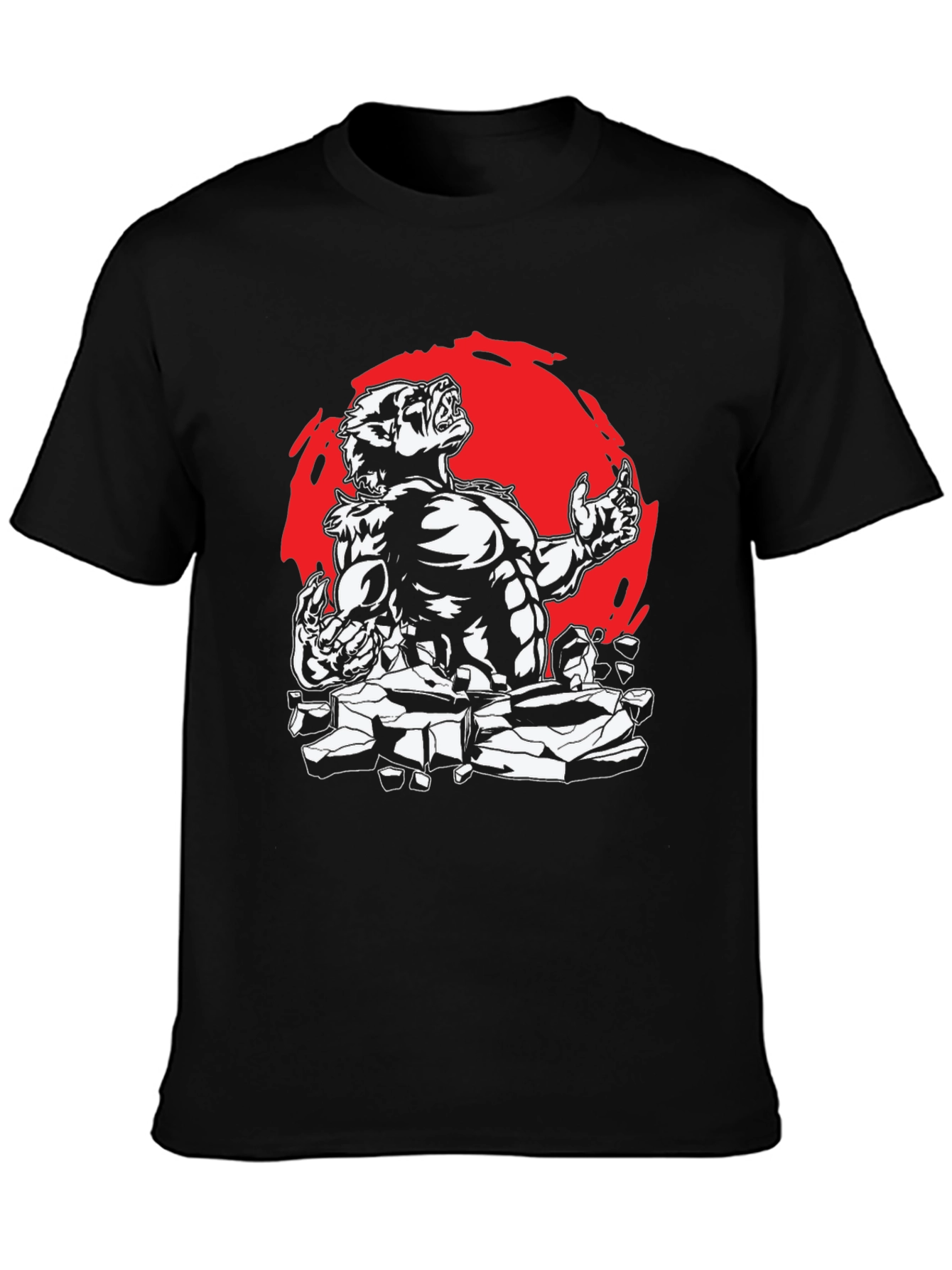 Werewolf Graphic Tee - Black Cotton Shirt