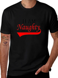Team Naughty Graphic T-Shirt - Black Crew Neck