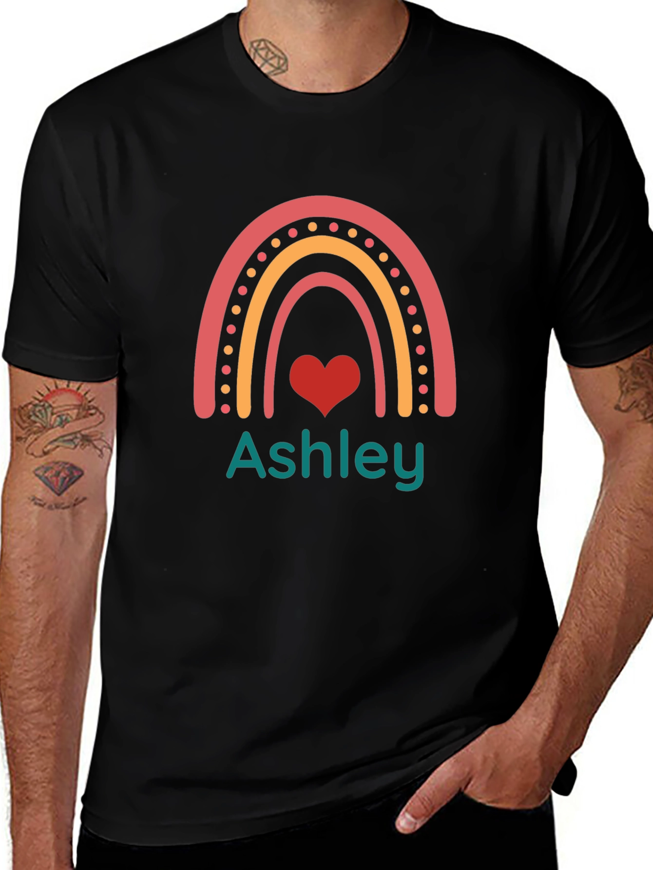Rainbow Ashley Graphic Tee - Personalized Shirt