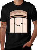 Cute Cartoon Character Black T-Shirt