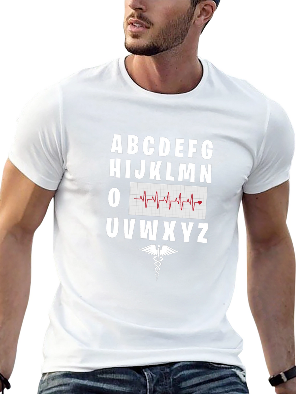 Healthcare Alphabet Tee - Heartbeat Nurse Doctor Shirt