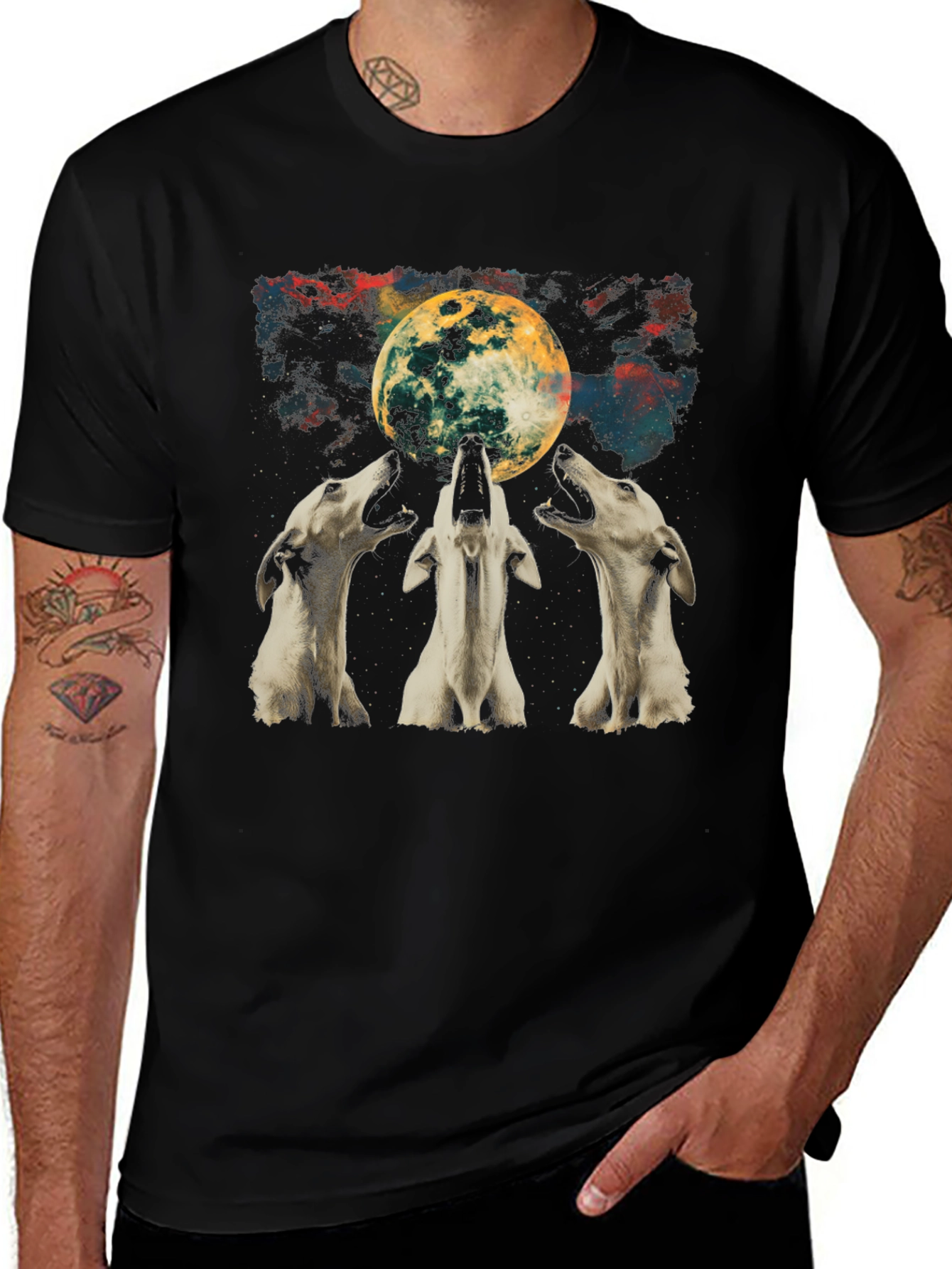 Wolf Moon Graphic Tee - Unisex Black T-Shirt