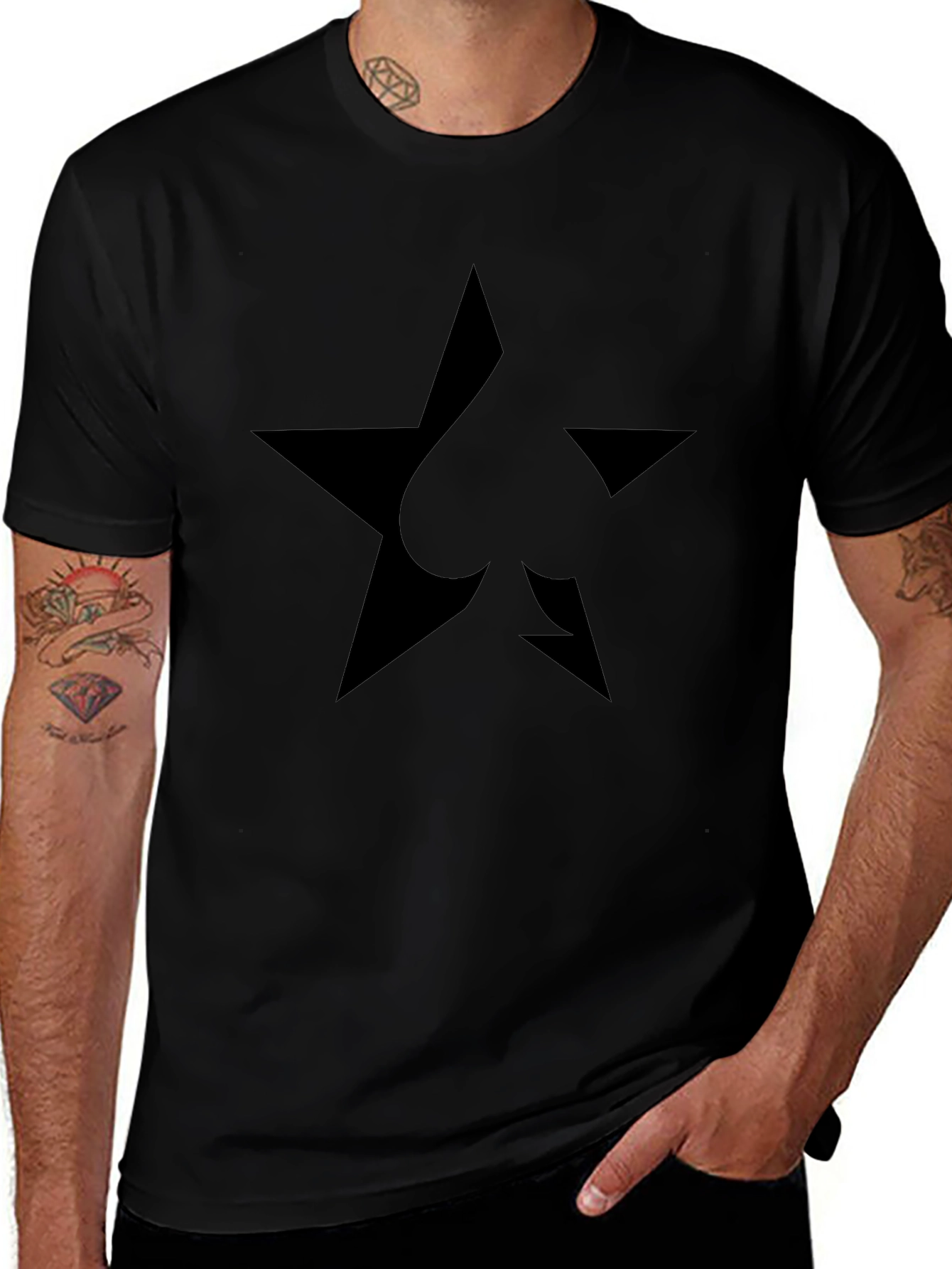 Star Spade Black T-Shirt - Modern Casual Tee