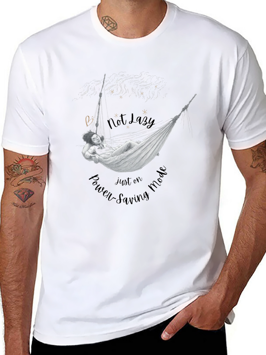 Not Lazy T-Shirt: Power-Saving Mode Graphic Tee