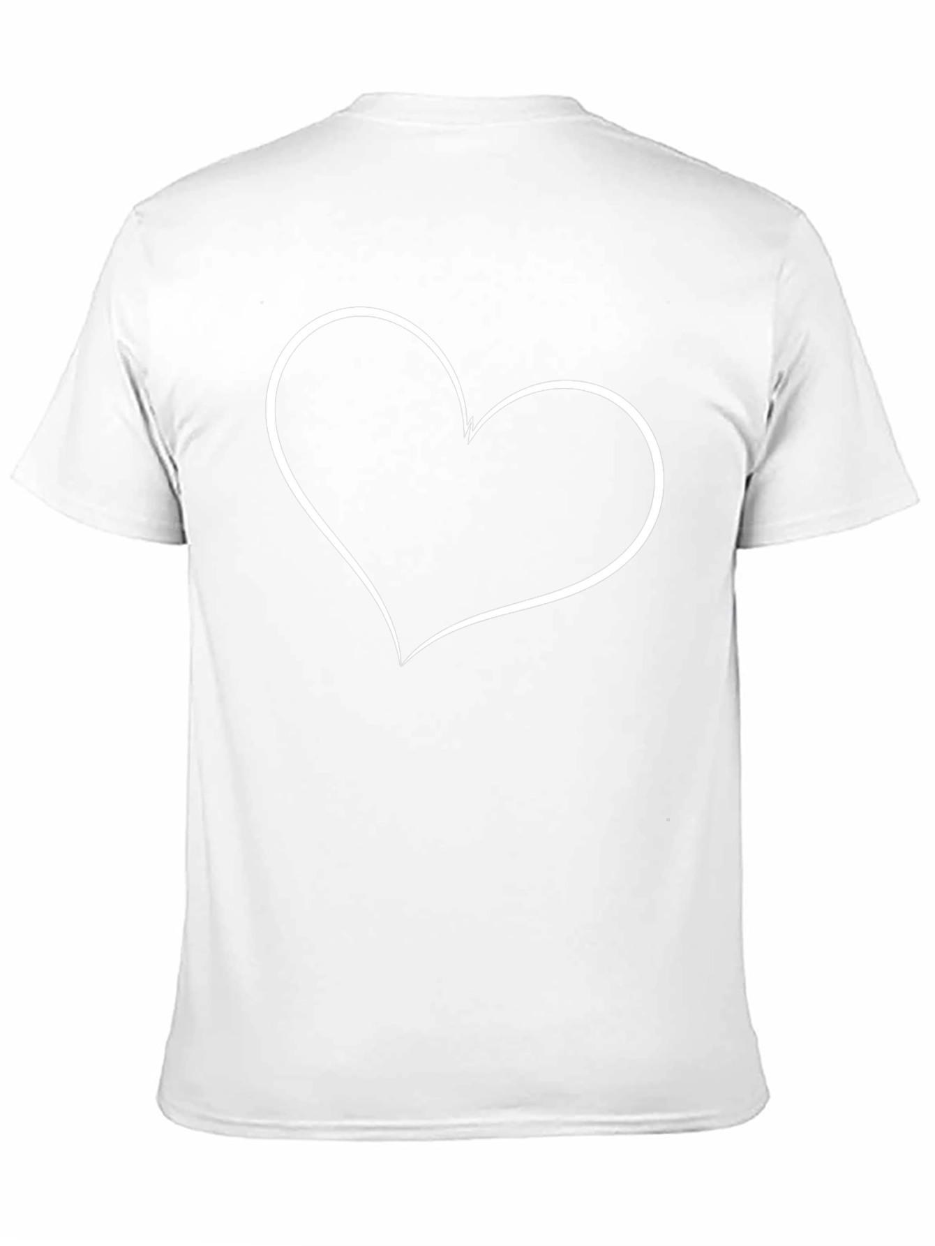 Heart Outline Graphic T-Shirt - Casual Black Tee