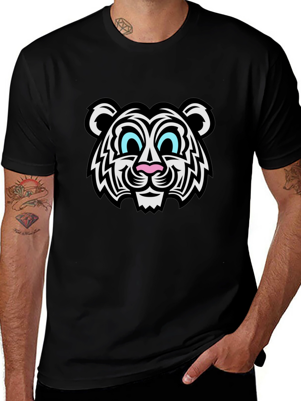 Cool Tiger Graphic Black T-Shirt