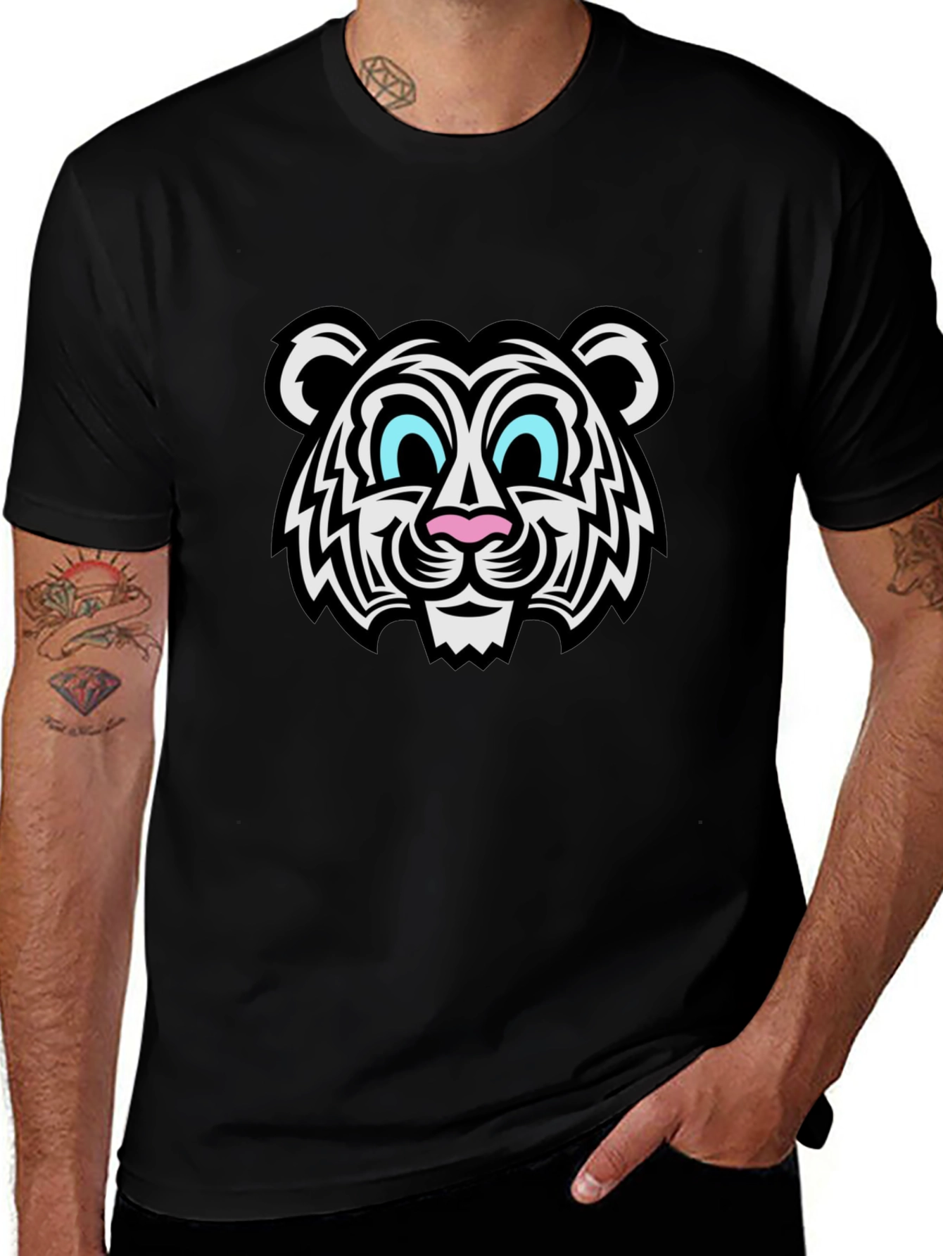 Cool Tiger Graphic Black T-Shirt