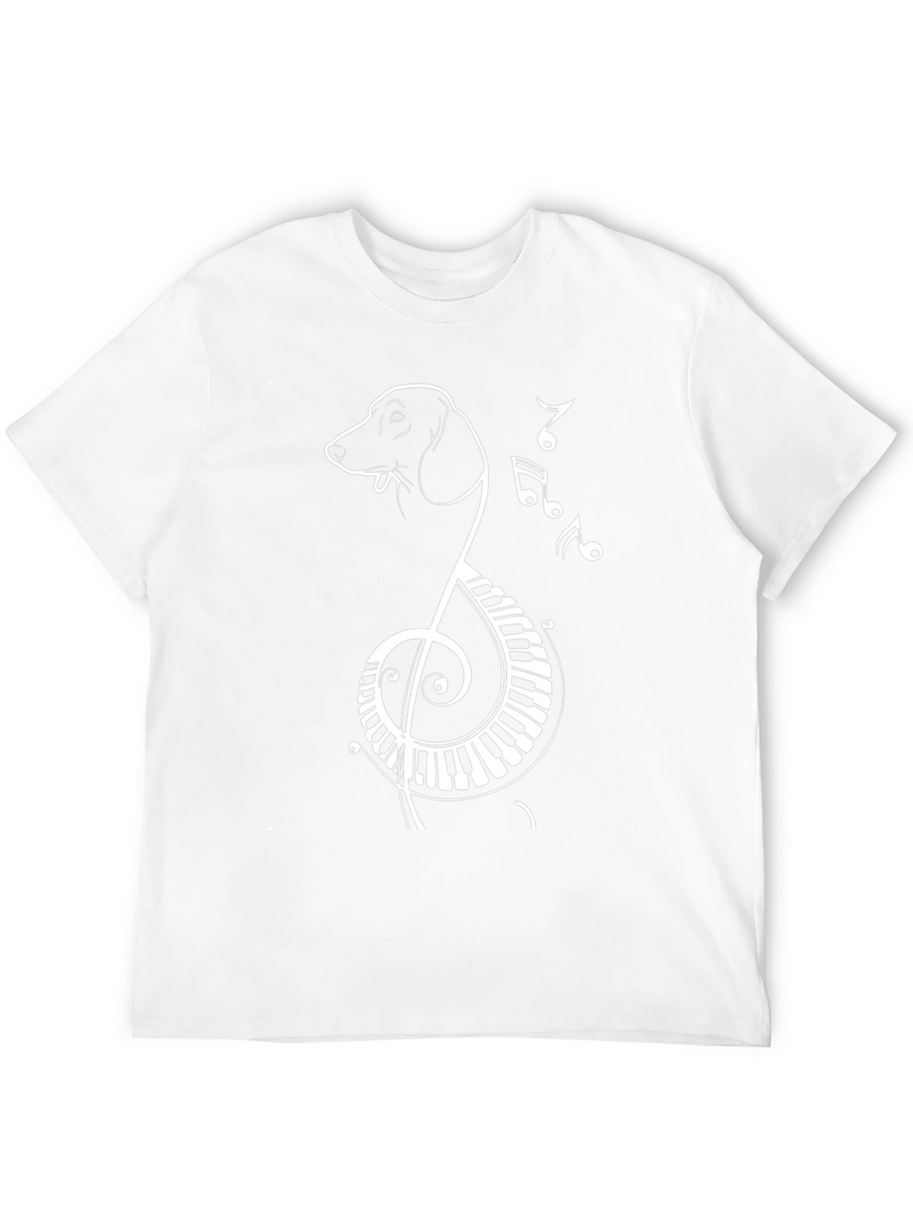 Musical Dog Graphic Tee - Black Cotton T-Shirt