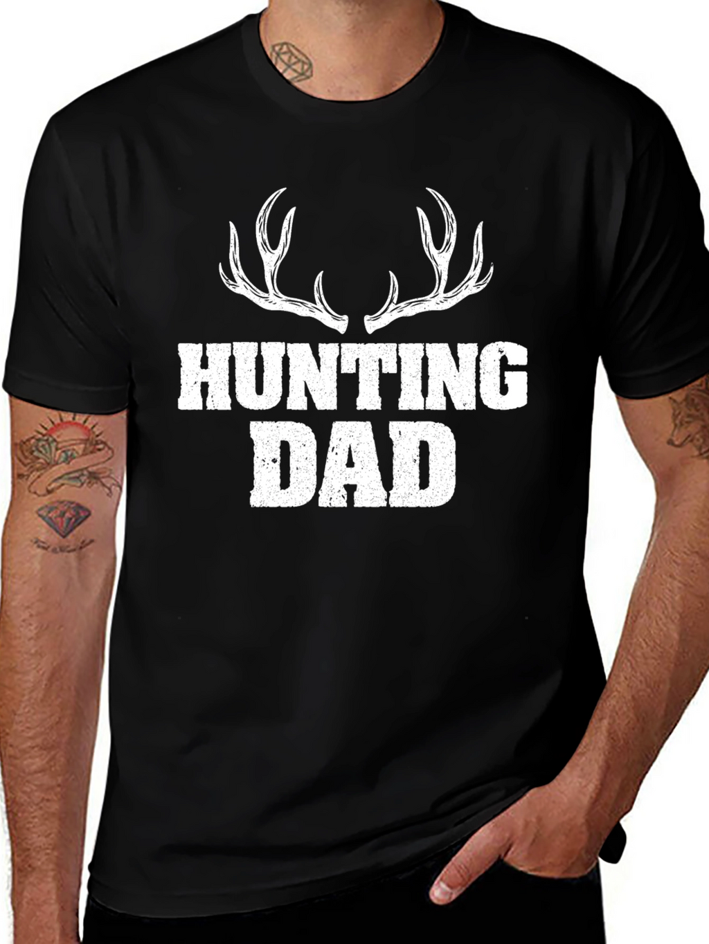 Hunting Dad T-Shirt - Antler Design - Perfect Gift
