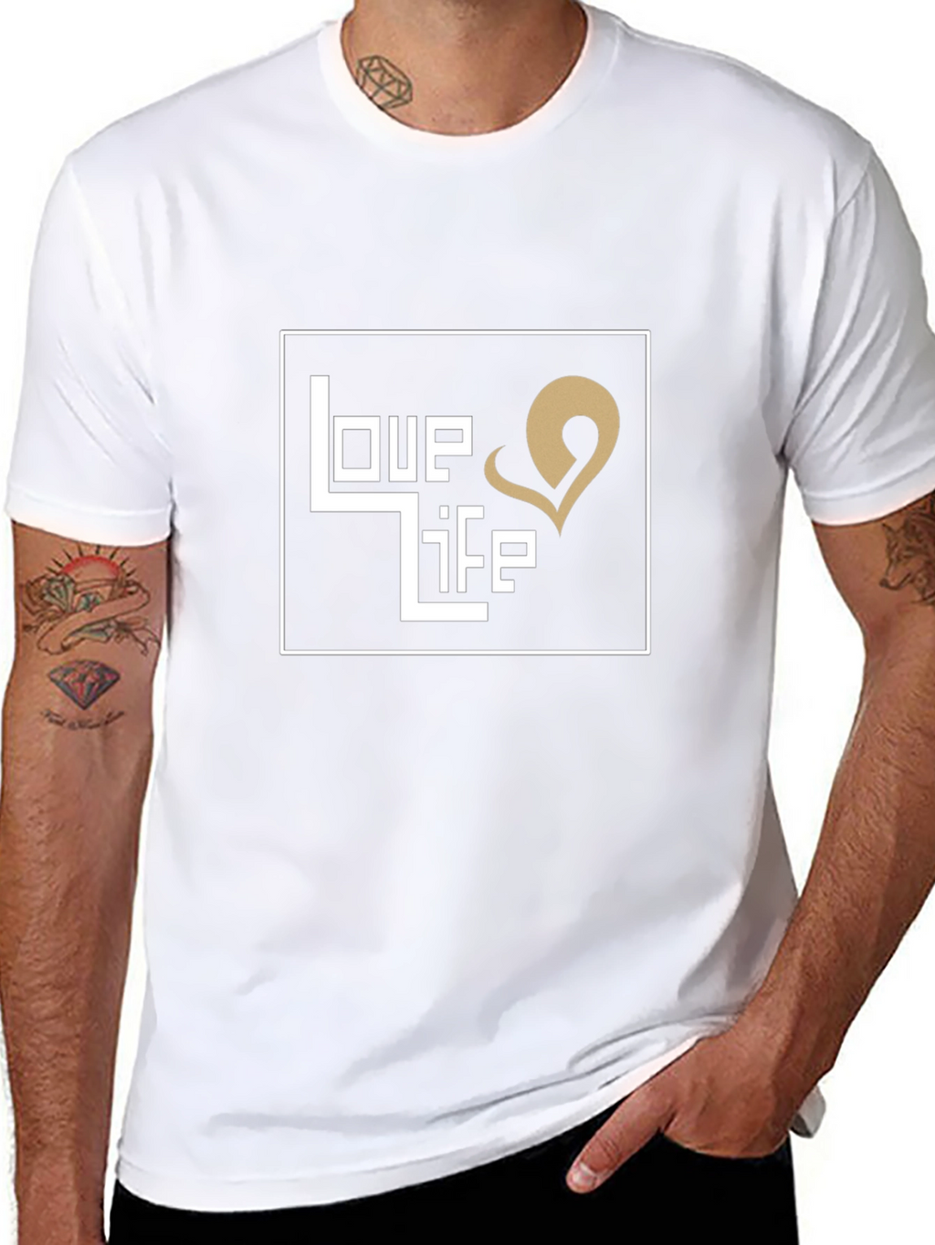 Love Life Graphic Print Black T-Shirt