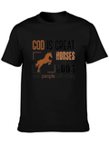 God Is Great Horses Are Good Funny T-Shirt