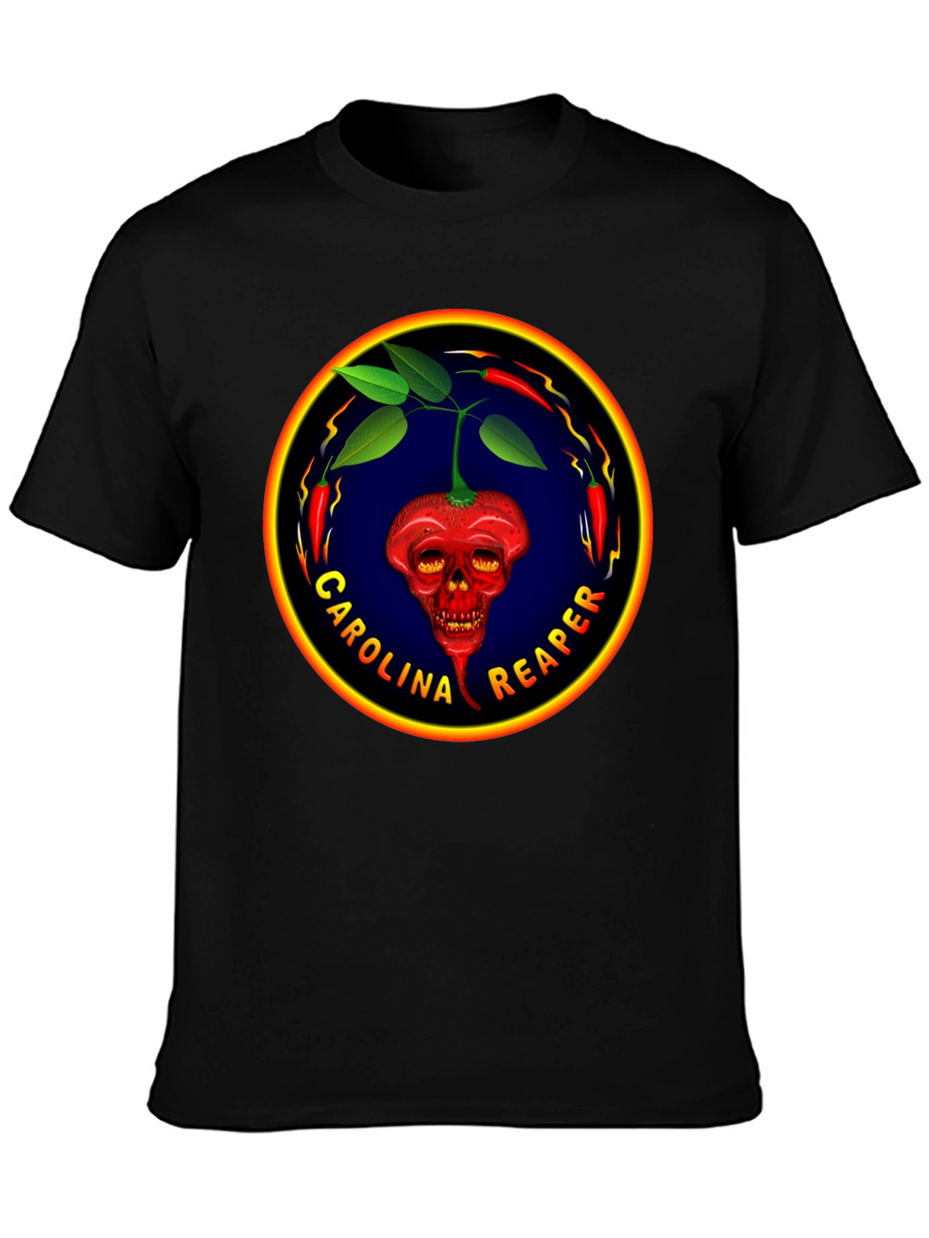 Carolina Reaper T-Shirt: Spicy Pepper Skull Design