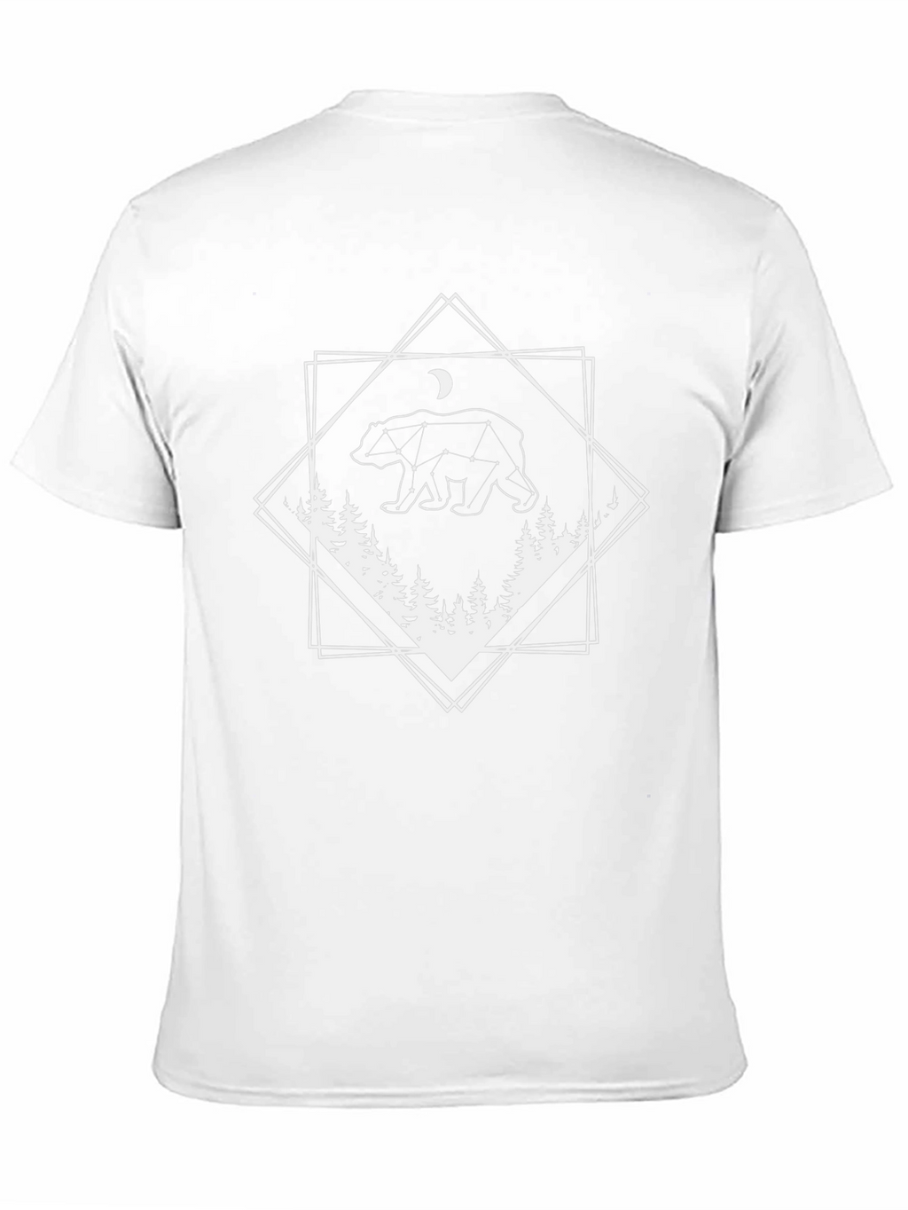 Geometric Bear Constellation Graphic Tee - Black