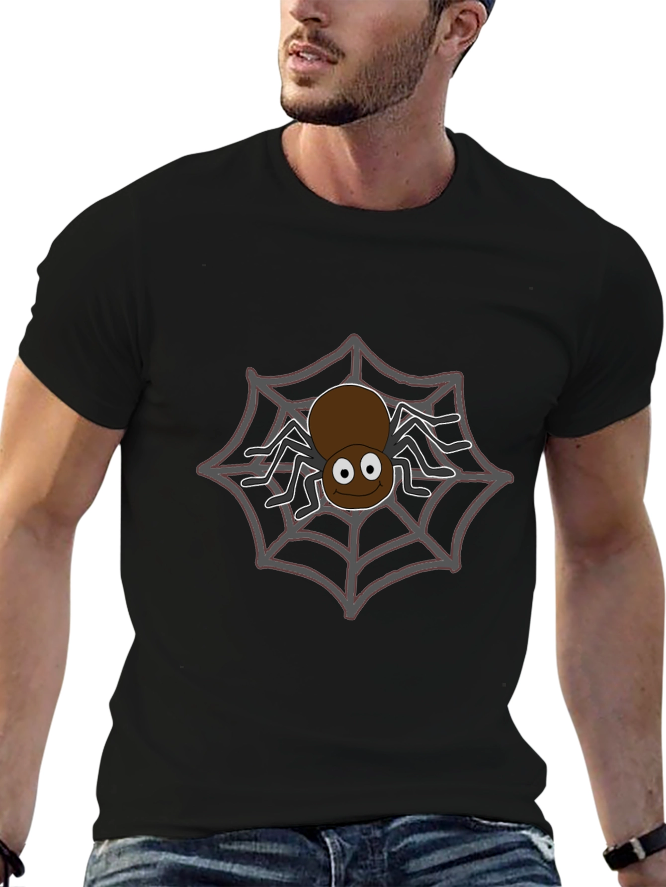 Spider Web Graphic Tee - Halloween Fun!