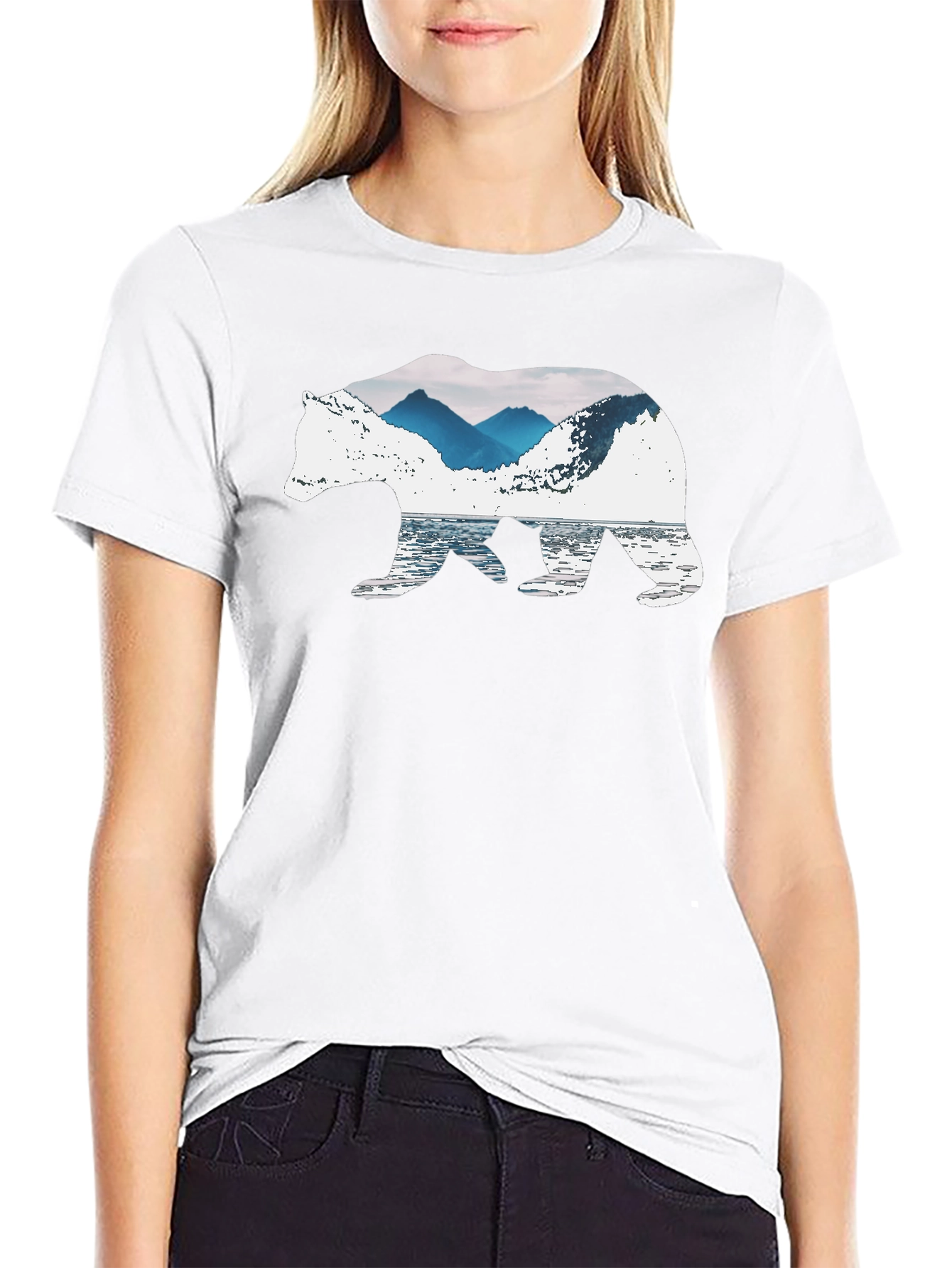 Nature Bear Graphic Tee - Black