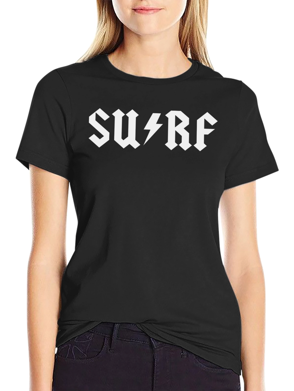 Surf AC DC Style Black T-Shirt